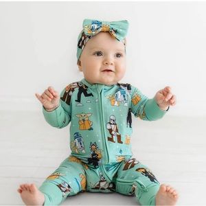 Little sleepies Grogu & friends bow